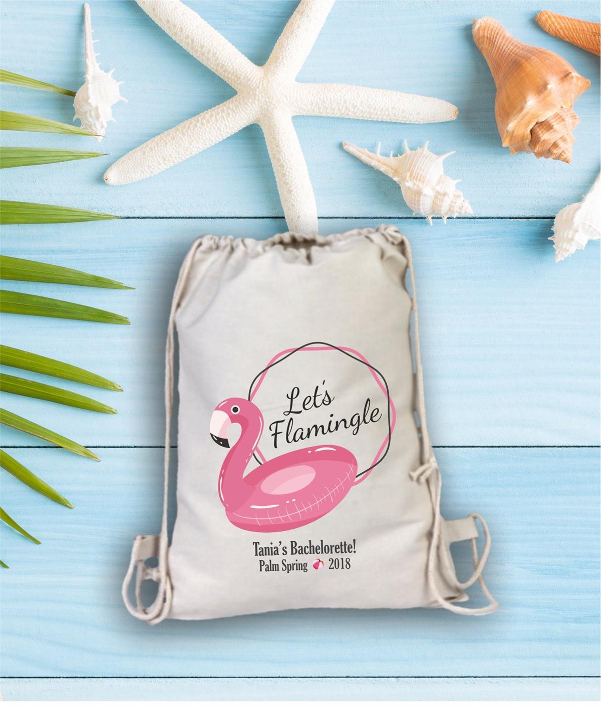 Personalized Flamingo Patterned Summer Themed Backpack