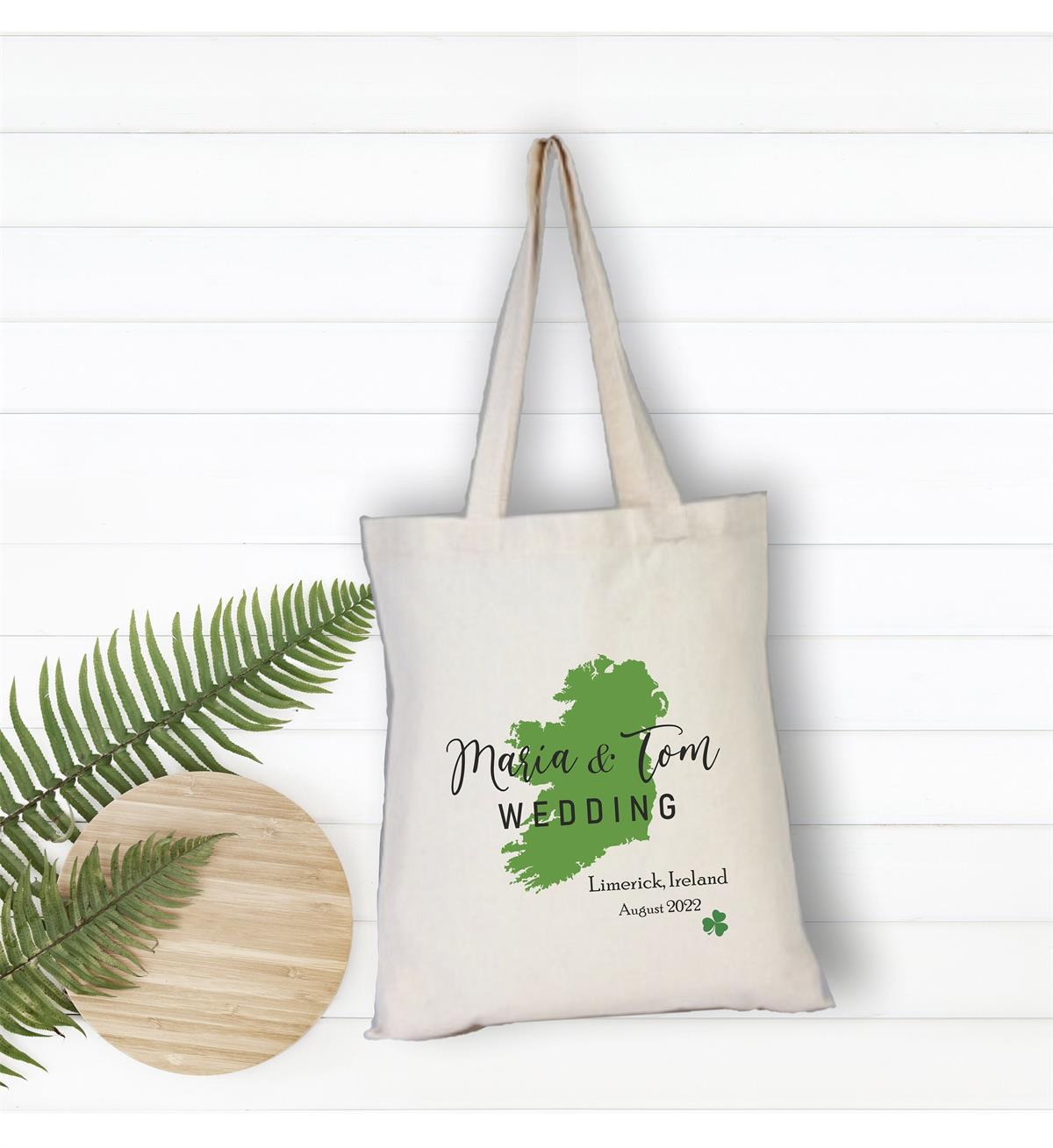 Cloth Bag for a bachelor party with a personalized Irish map