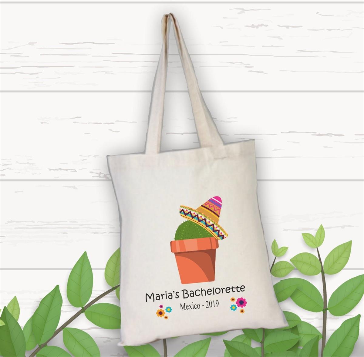 Cloth Bag for a personalized cactus patterned bachelor party