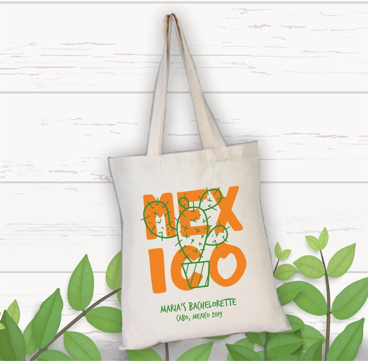 Cloth bag for a personalized Mexican -themed single party