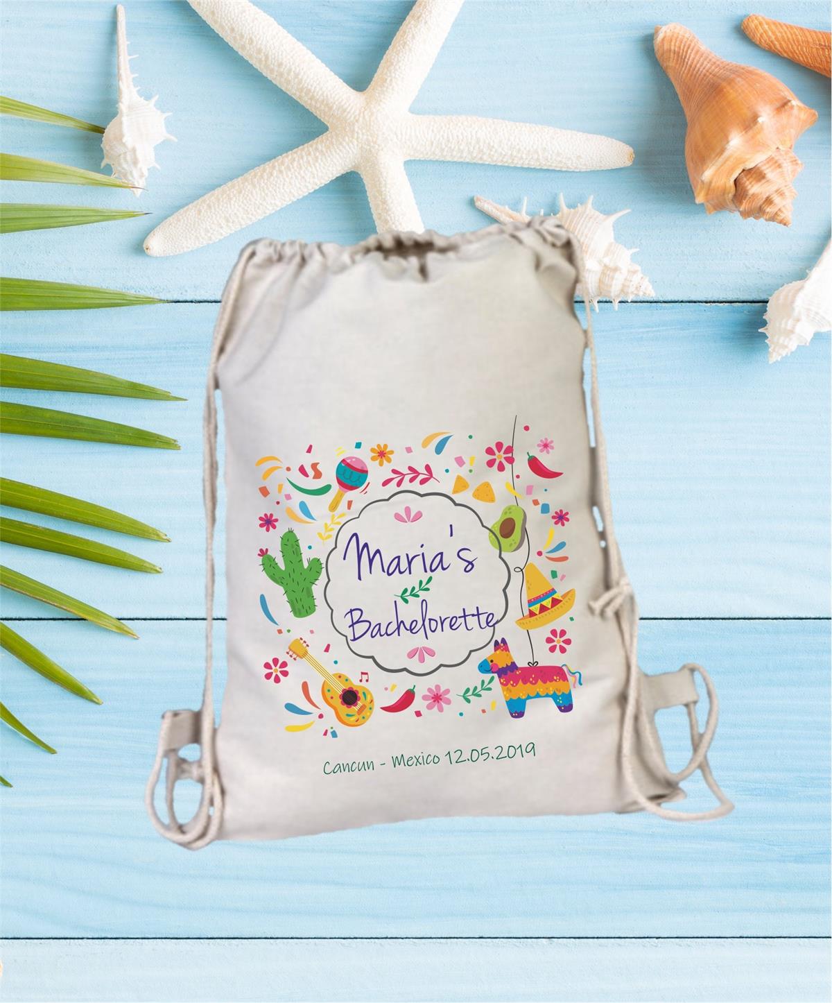 CLOSE BACK Backpack for Personalized Mexican Themed Bachelor Party