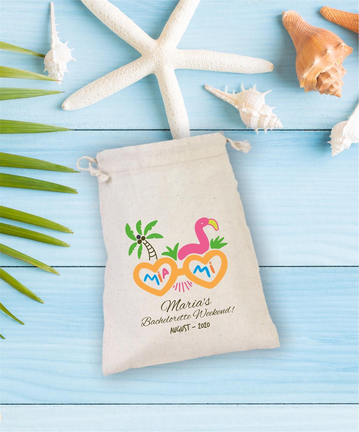 Gift diaper pouch for a personalized miami -themed bachelor party
