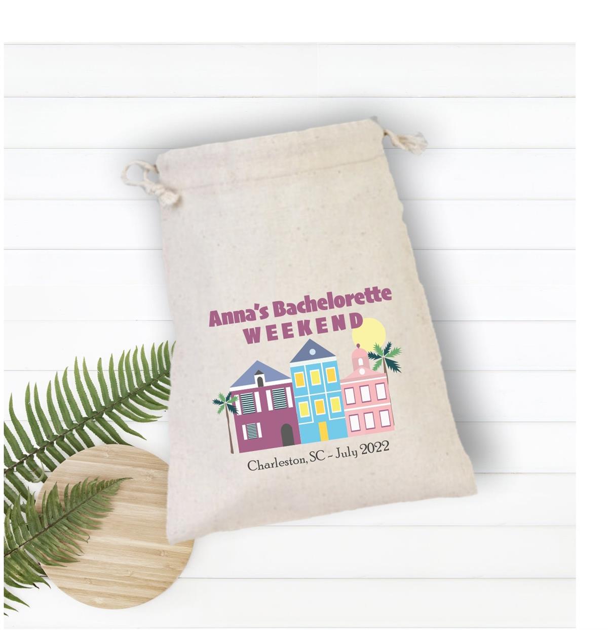 Gift diapers for the bachelor party with personalized colored houses patterned