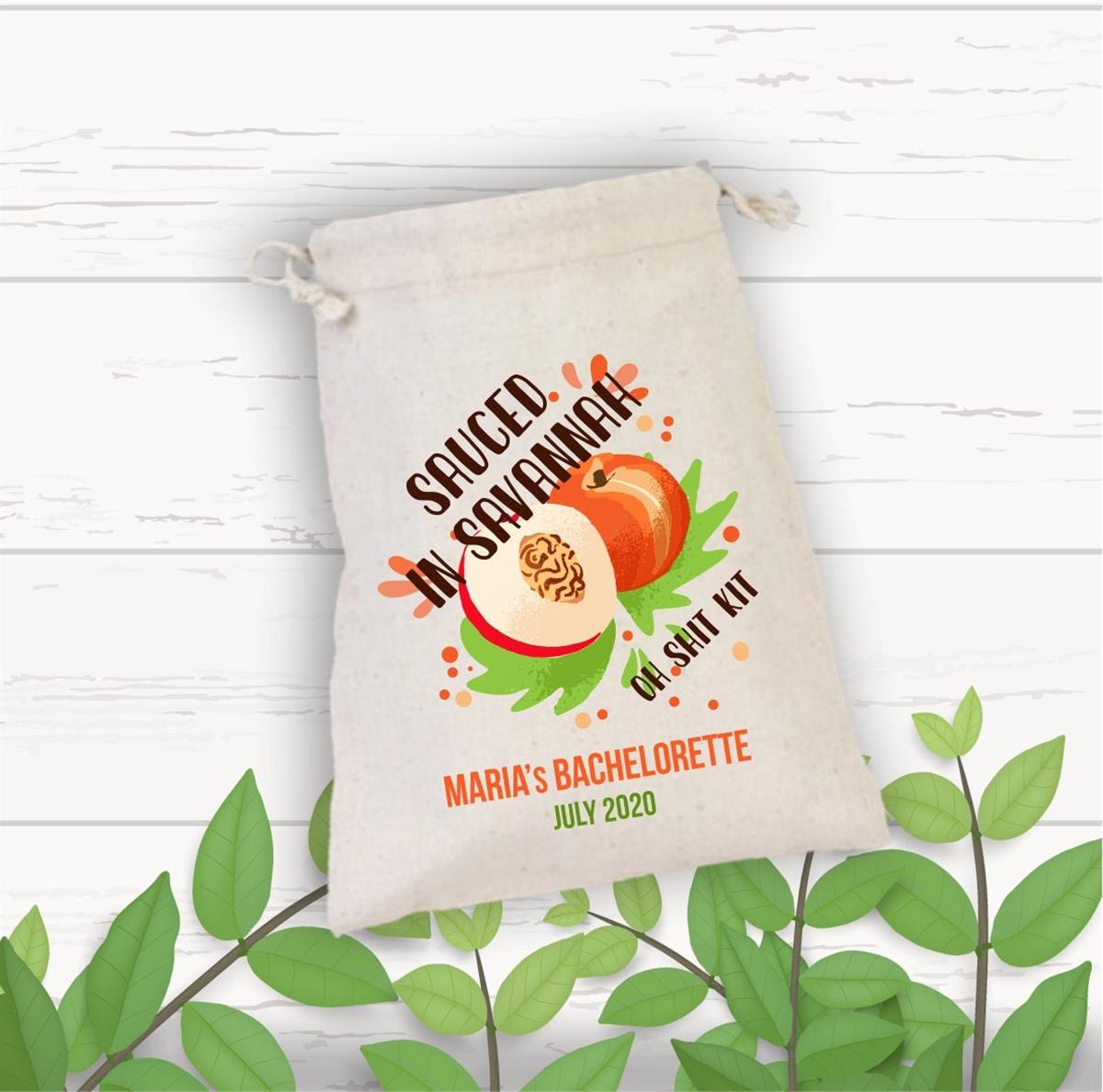 Gift diaper pouch for a personalized peach patterned bachelor party