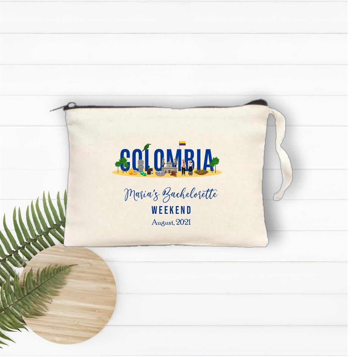 Personalized Travel Themed Makeup Bag
