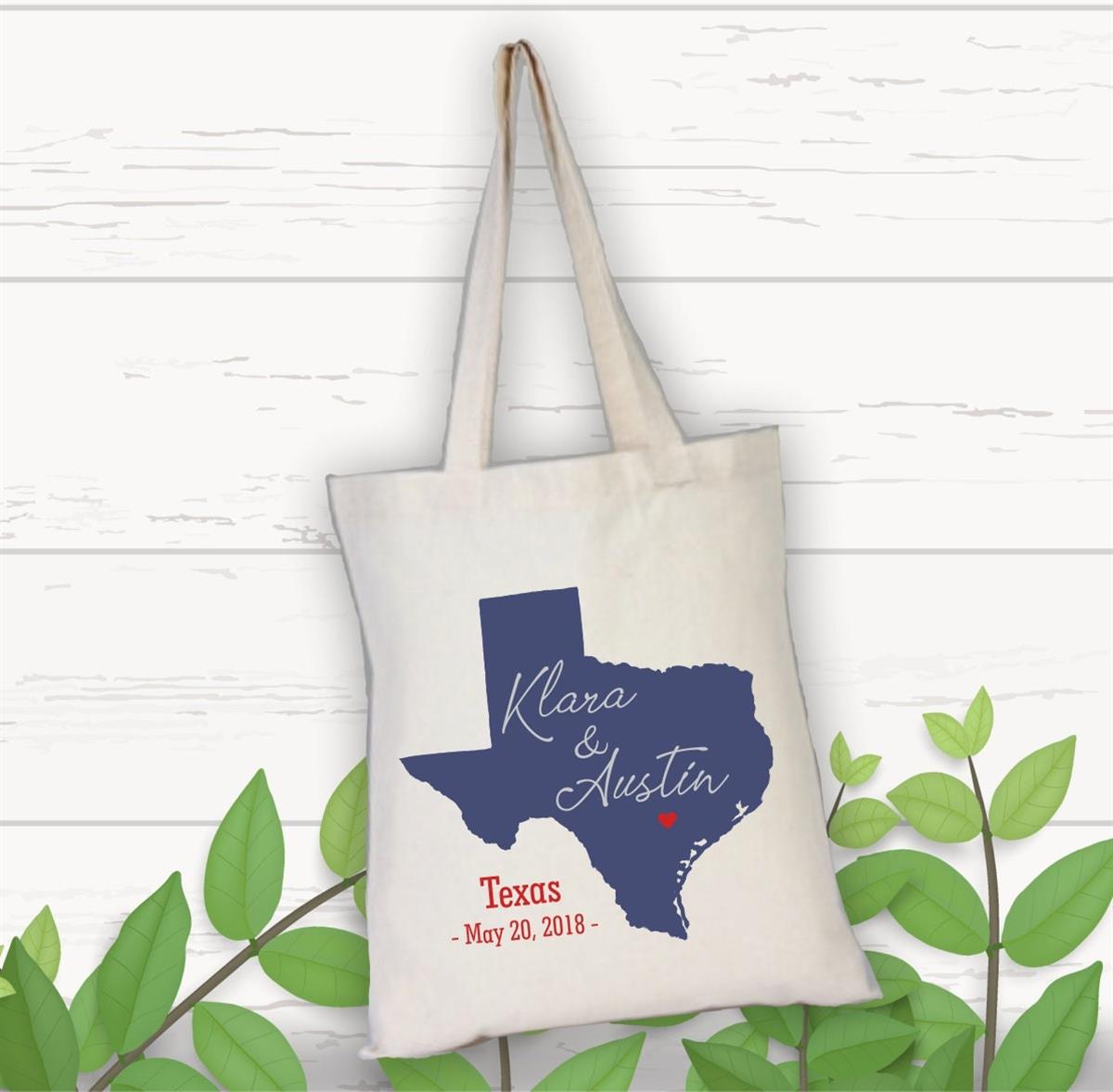 Cloth Bag for a personalized Texas themed single farewell party