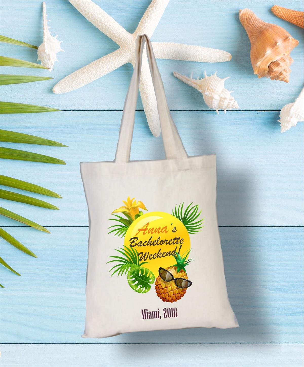 Gift cloth bag for a personalized summer -themed bachelor party