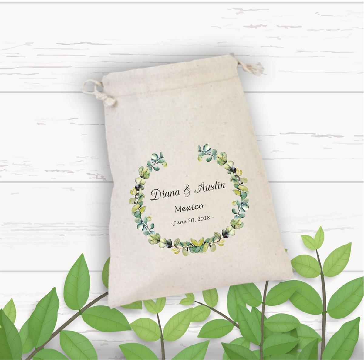Clash pouch for a personalized green leaf pattern bachelor party