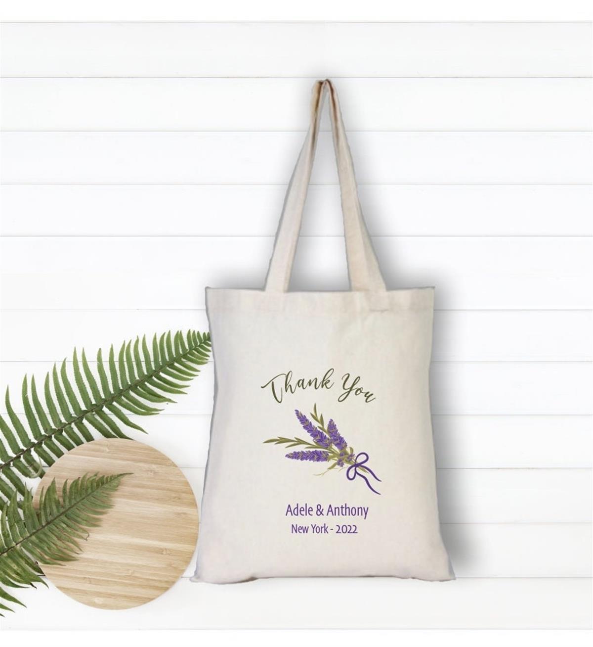 Lavender illustrated natural themed gift cloth bag