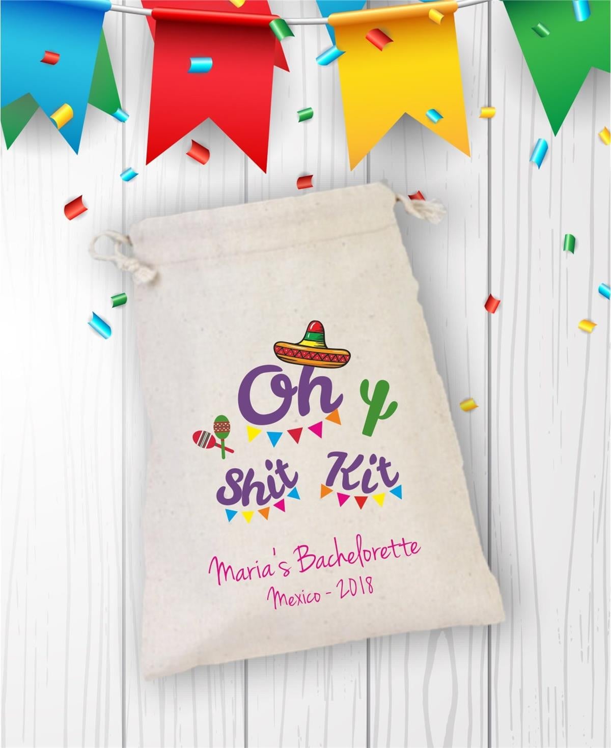 Mexican themed bachelor's party pouch