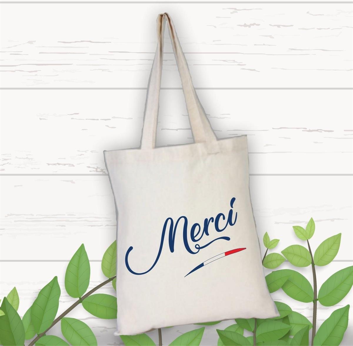 Merci written cloth bag