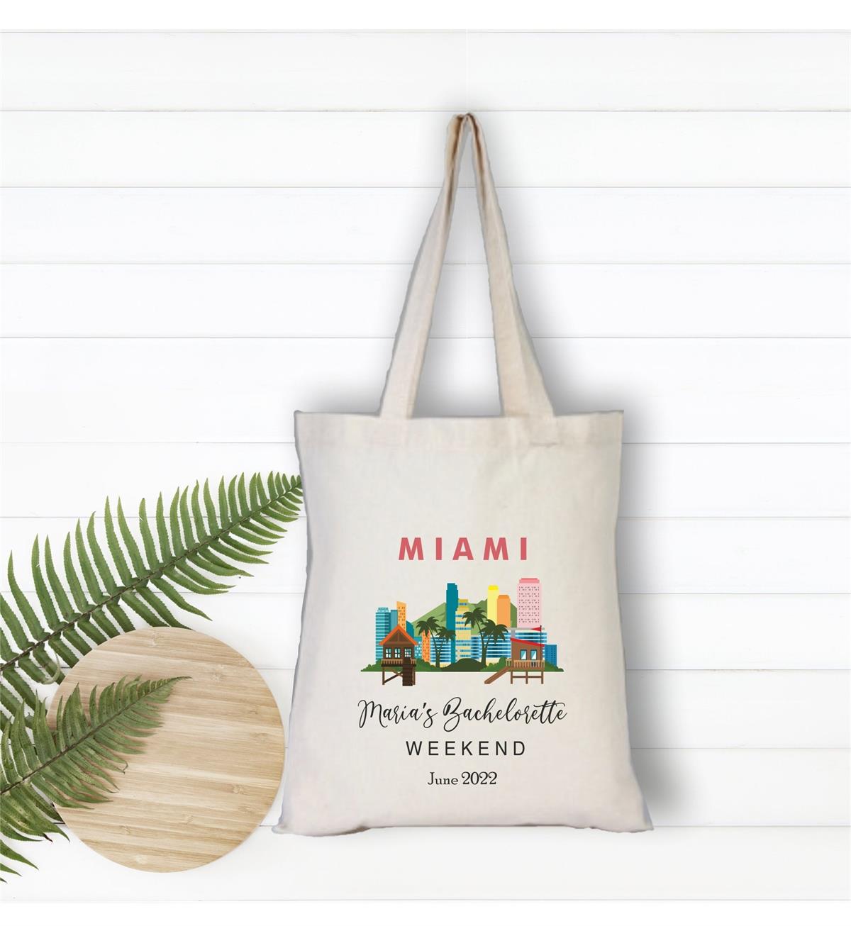 Miami Themed Personalized Single Farewell Party Cloth Bag