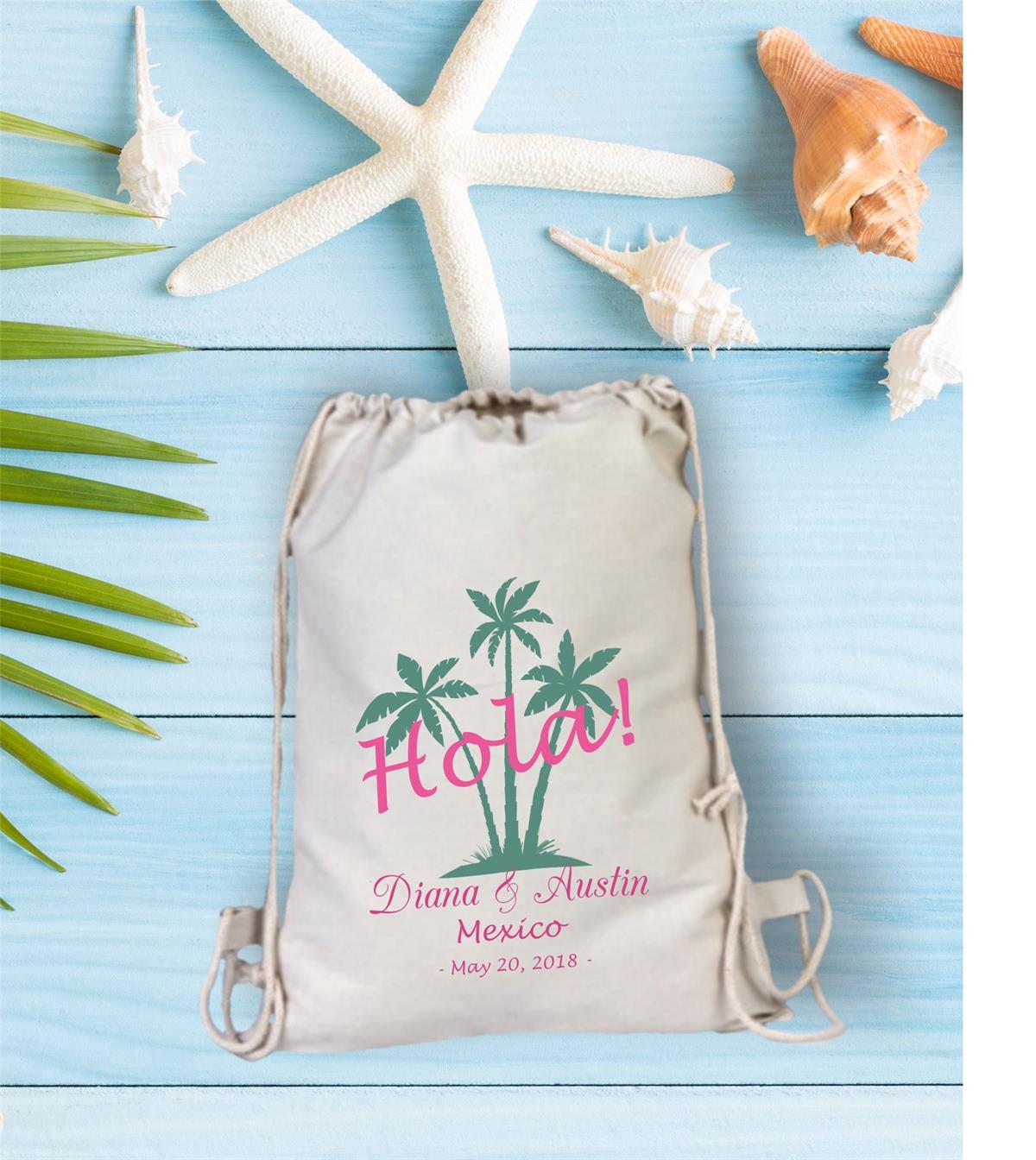 Palm themed bachelorette party gift cloth bag