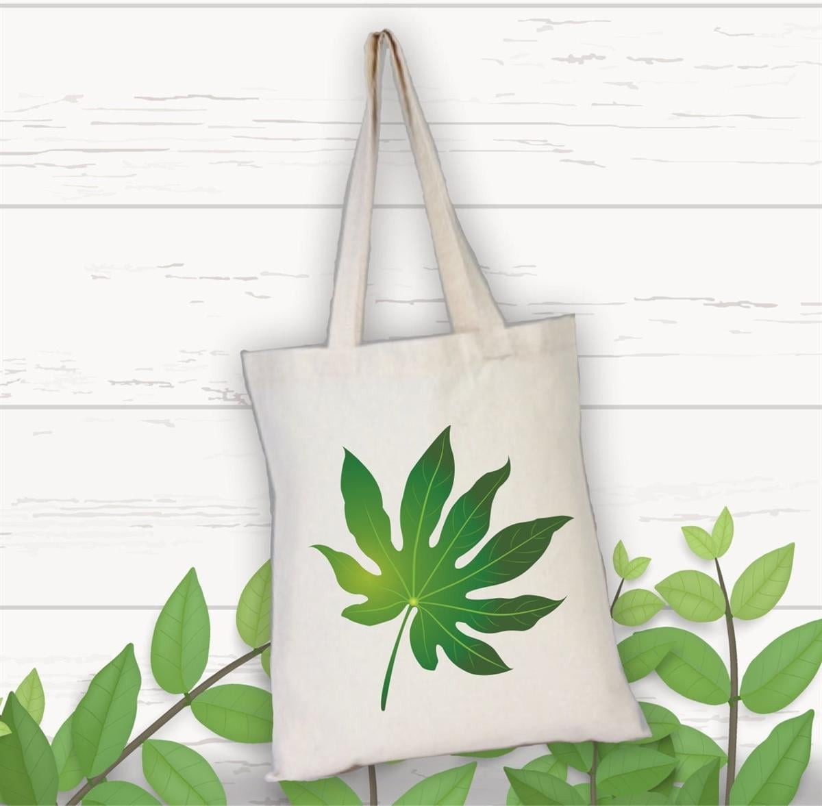 Green Leaf Nature Themed Personalized Cloth Bag