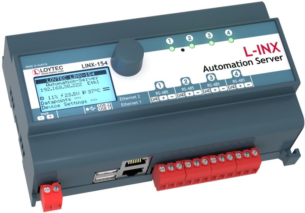 LoytecLINX-154Loytec LINX-154 Programlanabilir BACnet Automation Server with 4 RS-485 channelsAutomation Server