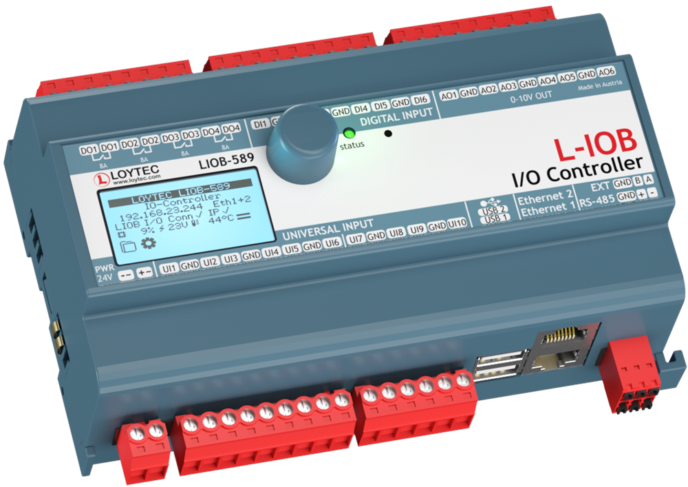 LoytecLIOB-589Loytec LIOB-589 L‑IOB BACnet, Modbus Haberleşmeli Dahili Web-Serverlı Programlanabilir Kontrol CihazıKontrol Cihazları