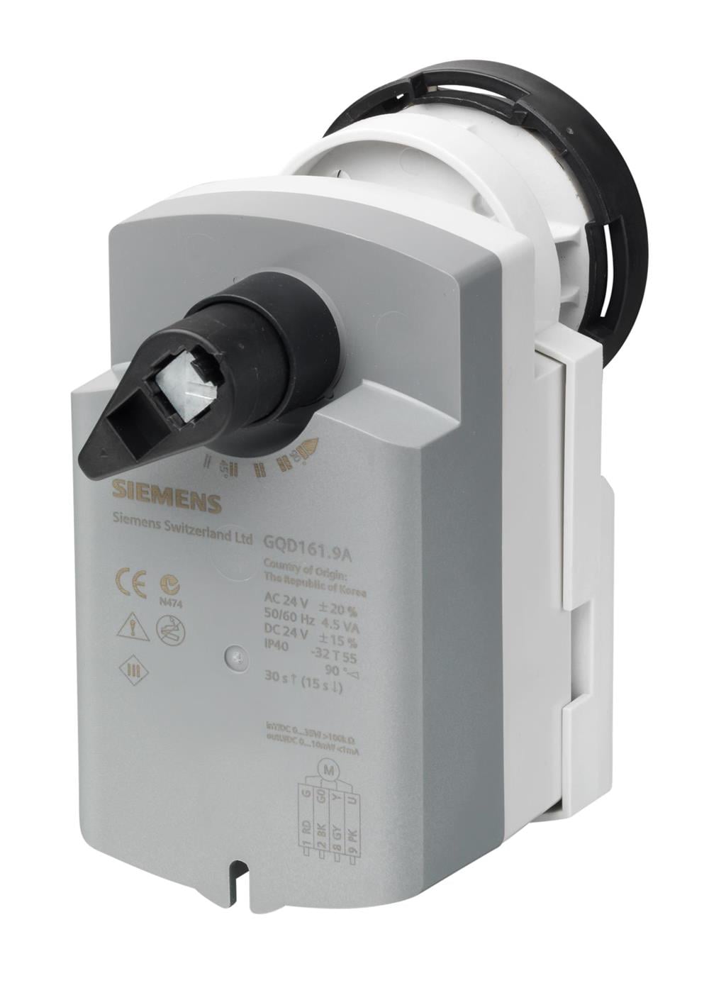 SiemensGQD161.9ASiemens GQD161.9A Küresel Vana Motoru AC/DC 24 V, DC 0...10 V, Oransal Kontrol, 2 Nm2 ve 3 Yollu Vana Motorları