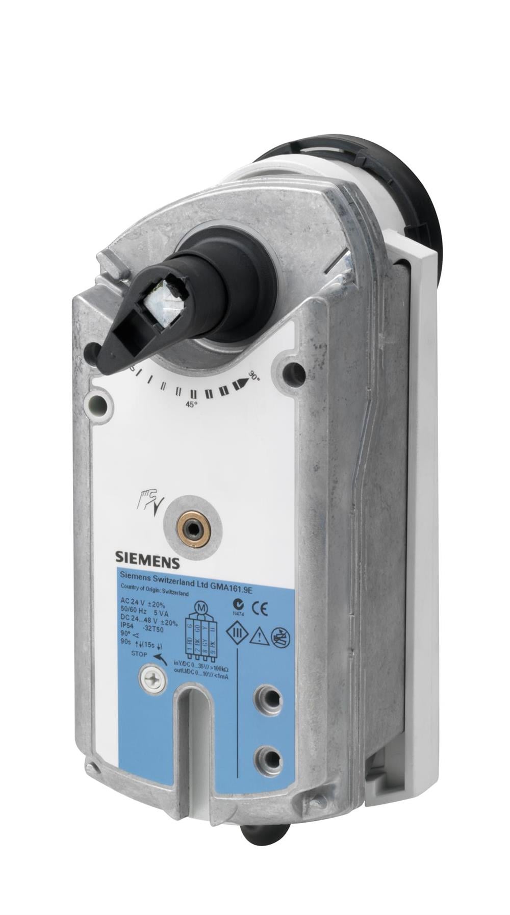 SiemensGMA161.9ESiemens GMA161.9E Küresel Vana Motoru AC/DC 24 V, DC 0...10 V, Oransal Kontrol, 7 Nm2 ve 3 Yollu Vana Motorları