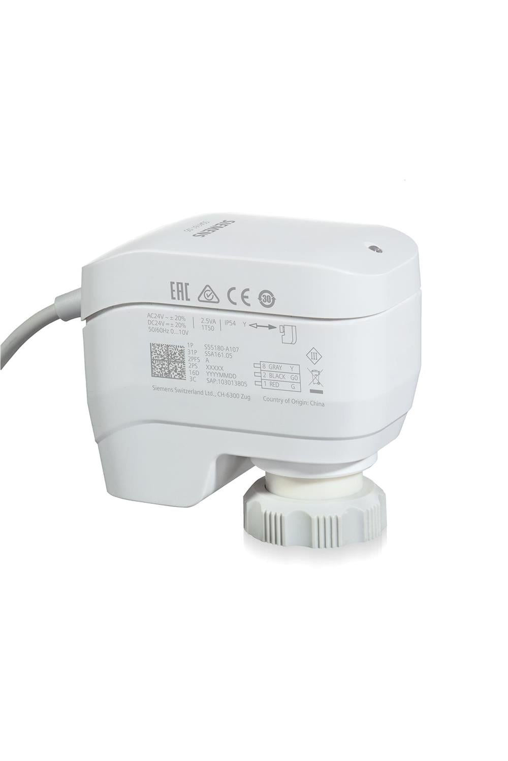 SiemensSSA161.05Siemens SSA161.05 Kombine Balans Vana Motoru AC/DC 24 V, DC 0...10 V, Oransal Kontrol, 100 NKombine Dinamik Balans Vanası Motorları