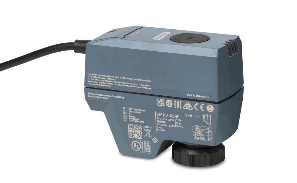 SiemensSSF161.05HFSiemens SSF161.05HF Lineer Vana Motoru AC/DC 24 V, DC 0...10 V, Oransal Kontrol, 200 N2 ve 3 Yollu Vana Motorları