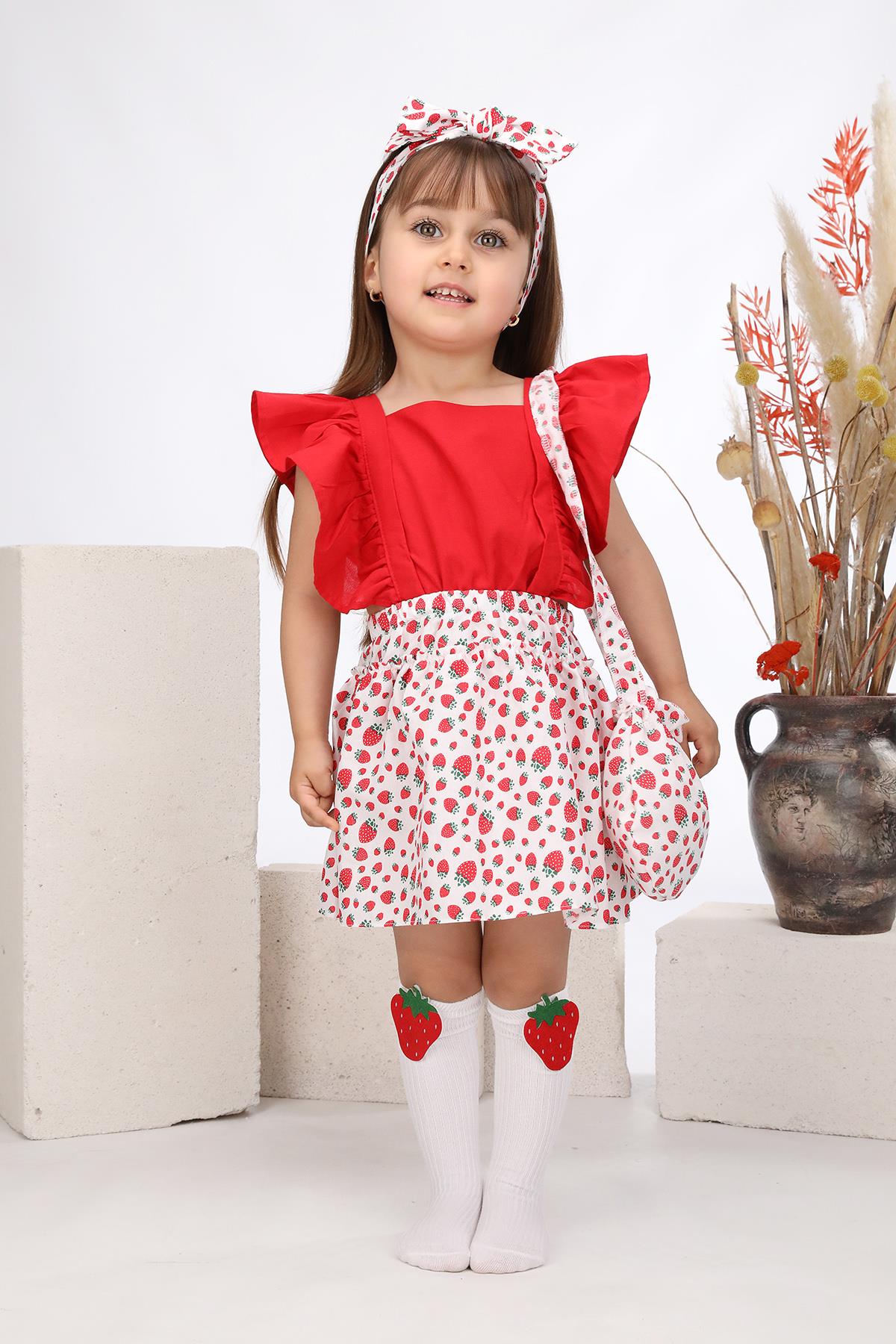 Çilek Desen Salopet Model