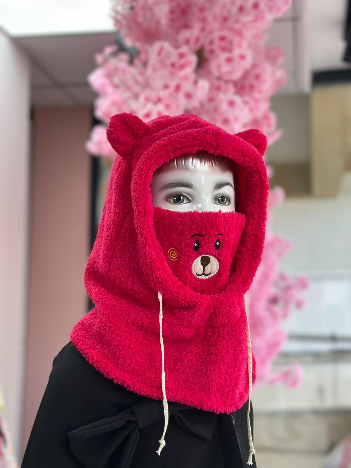 Fuşya Pembe Teddy Şapka&Atkı