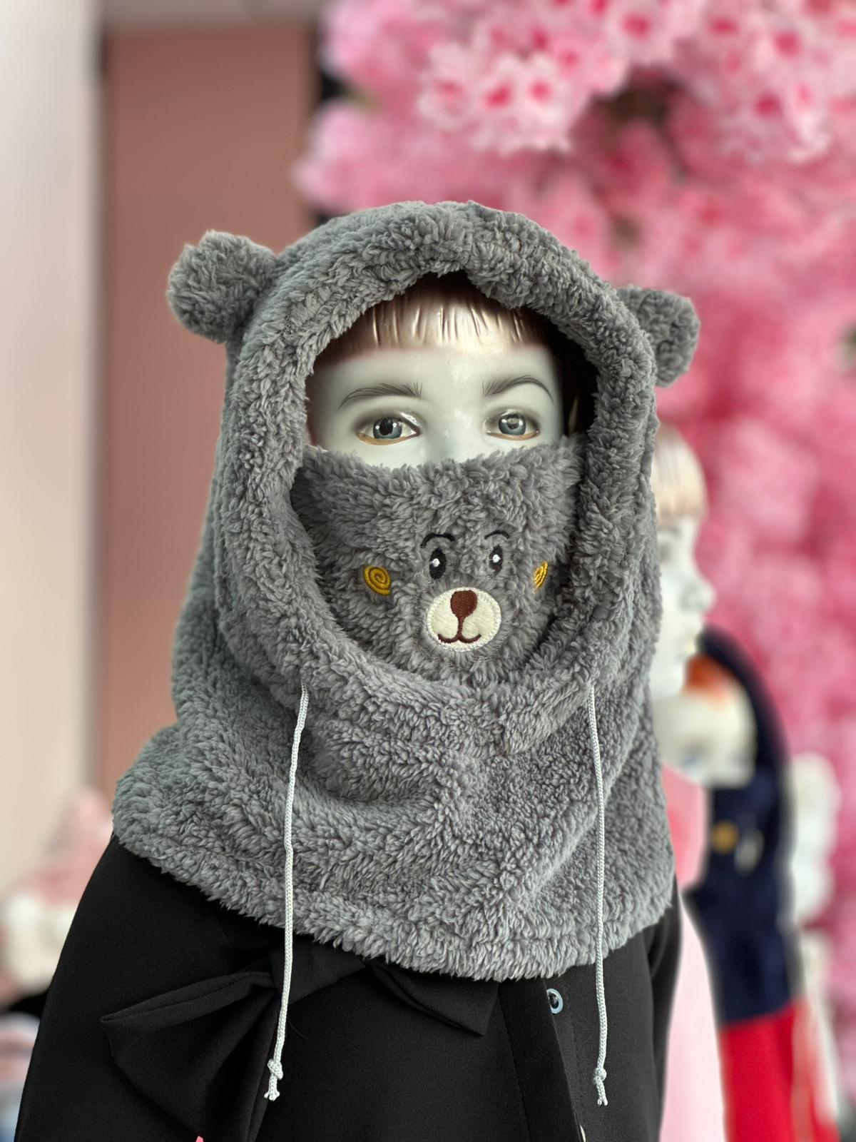 Gri Teddy Şapka&Atkı