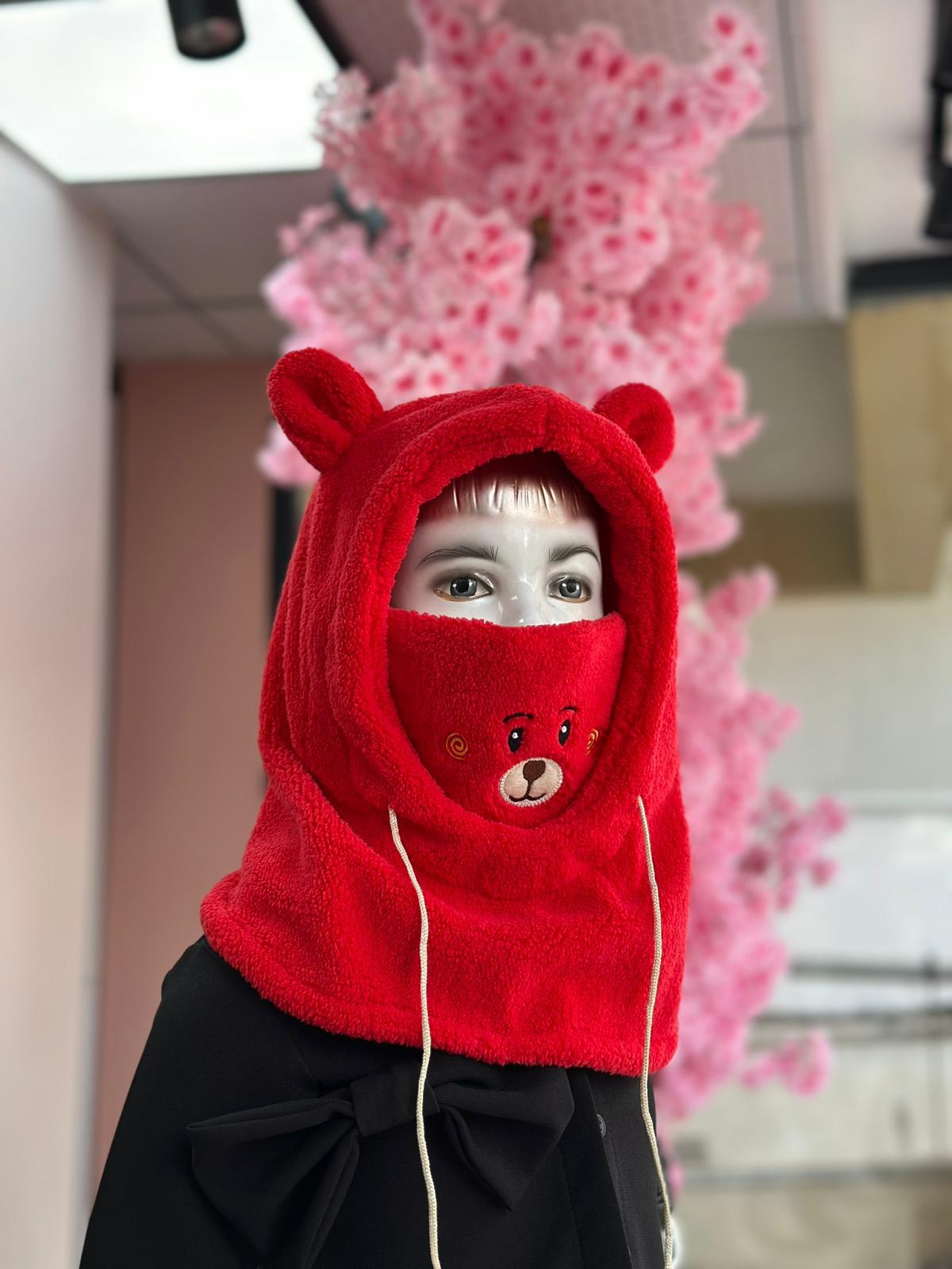 Kırmızı Teddy Şapka&Atkı