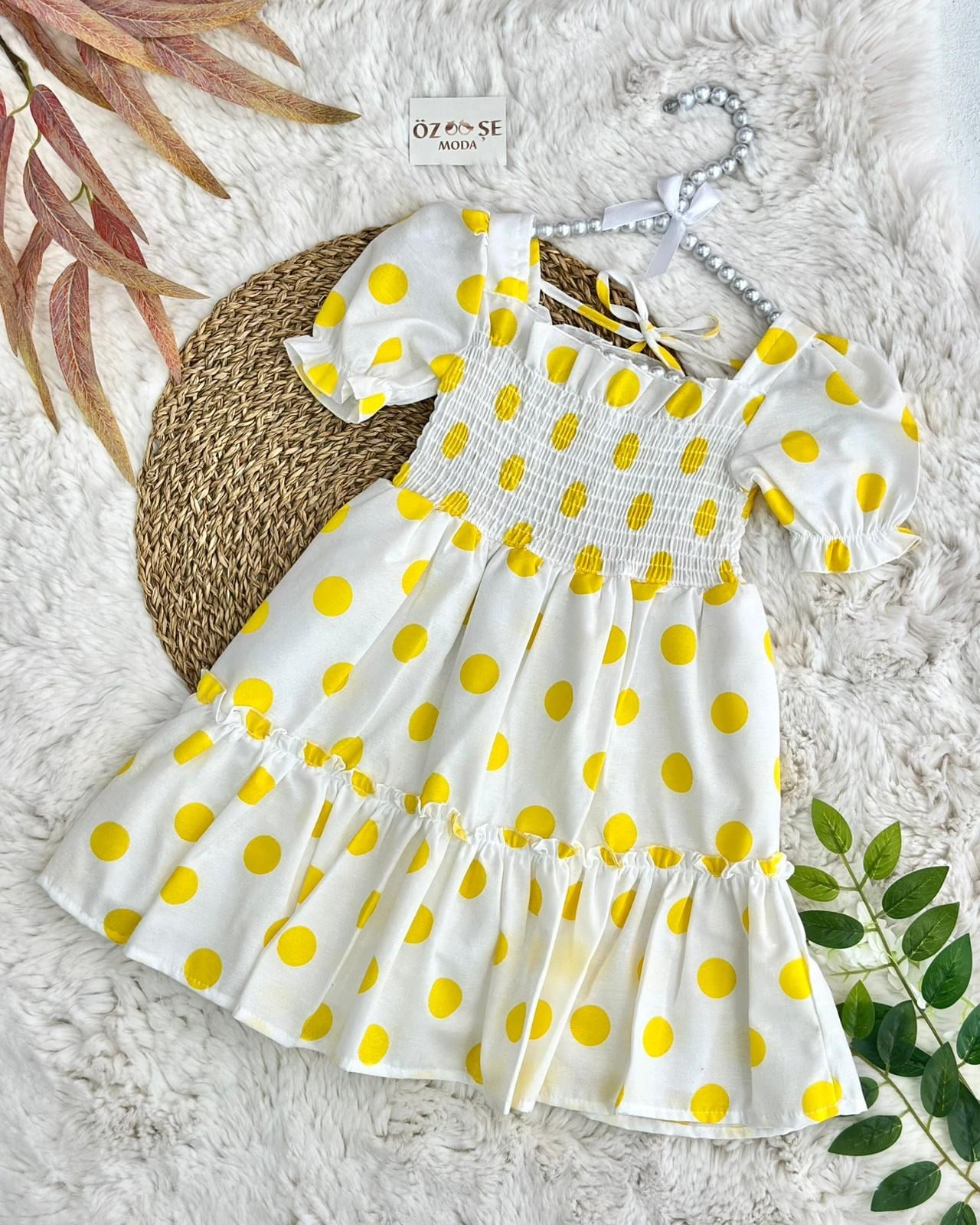 Sarı Puantiyeli Yazlık Elbise