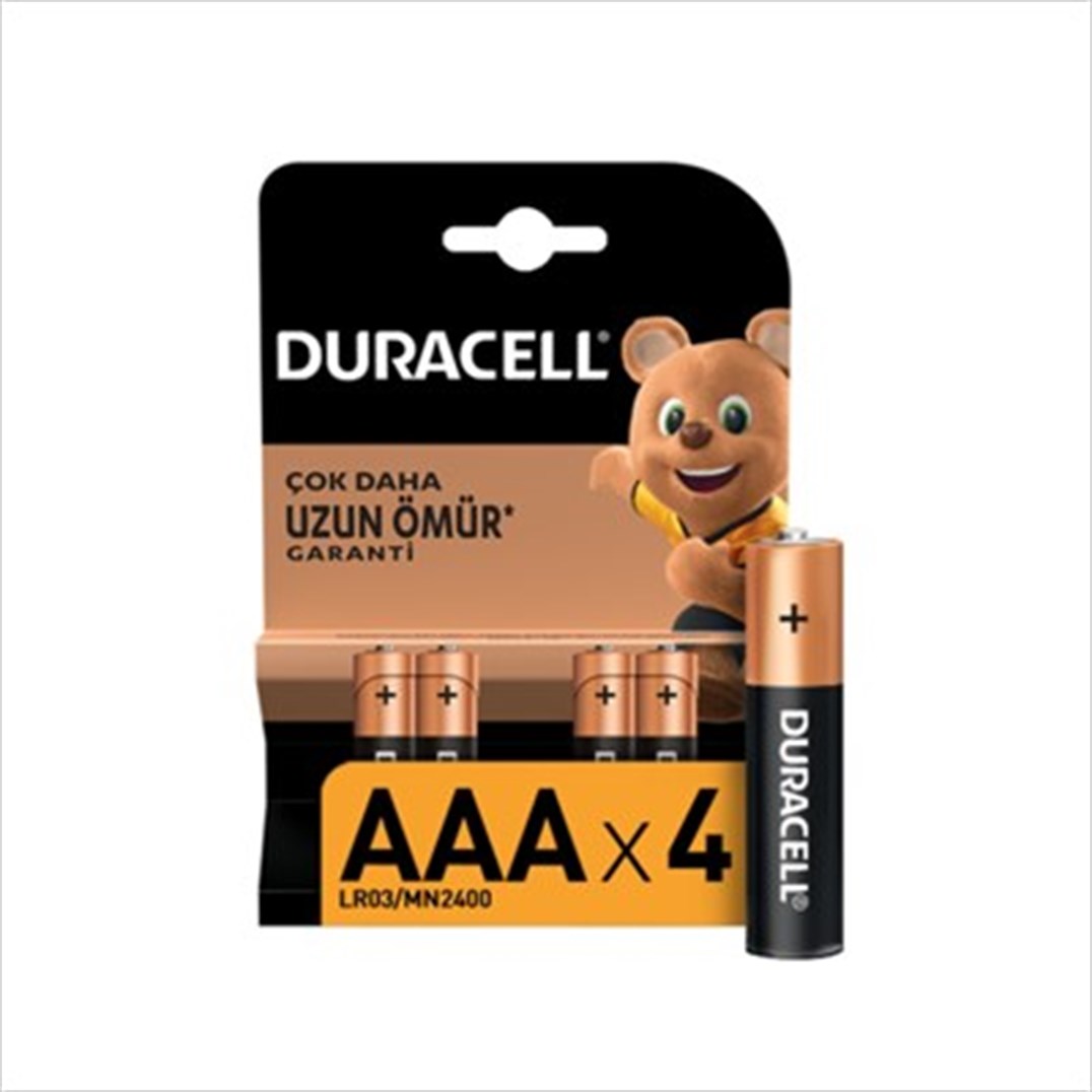 Duracell Alkalin AAA İnce Kalem Piller 4'lü Paket
