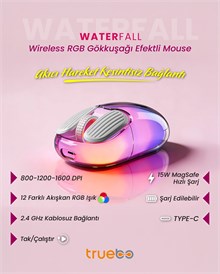 Truebo Waterfall Wireless RGB Gökkuşağı Efektli Mouse 