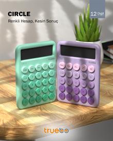 Truebo Circle Mor Renkli Hesap Makinesi