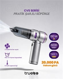 Truebo- CVS  Serisi Pratik Şarjlı Süpürge (Rechargeable Vacuum Cleaner)