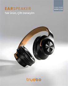 Truebo EarSpeaker Hoparlöre Dönüşebilen Kulak Üstü Bluetooth  Kulaklık 