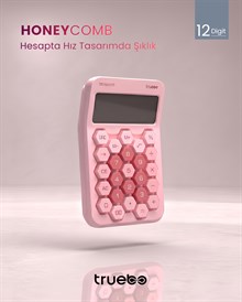 Truebo HoneyComb Pembe Renkli Hesap Makinesi