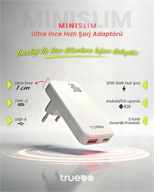 Truebo MiniSlim 30W Hızlı Şarj Adaptörü
