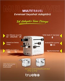 Truebo MultiTravel Travel Adapter & Charger – Evrensel Seyahat Adaptörü