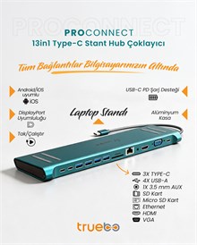 Truebo ProConnect 13in1 Type-C Stand Hub Çoklayıcı