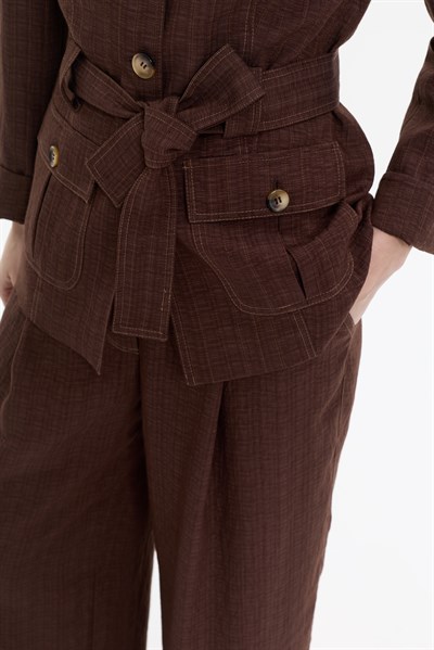 KUŞAK DETAYLI SAFARİ CEKET