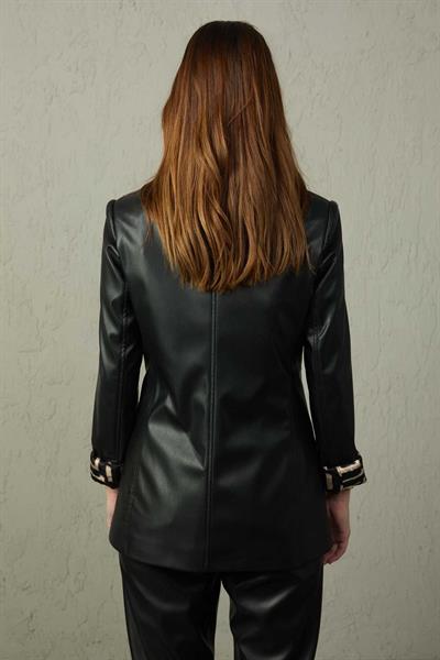 DERİ GÖRÜNÜMLÜ BLAZER
