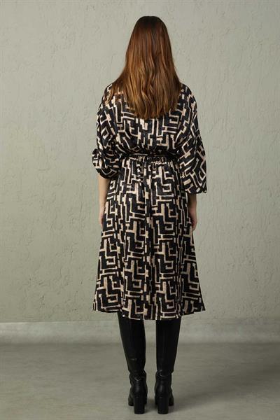 TÜNEL KEMERLİ MİDİ ELBİSE