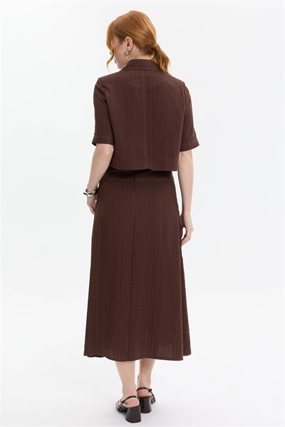 YIRTMAÇ DETAYLI UZUN ETEK