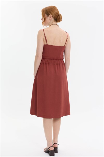 DÜĞME DETAYLI MİDİ ETEK