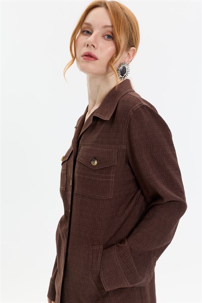 CEP DETAYLI VİSKON GÖMLEK