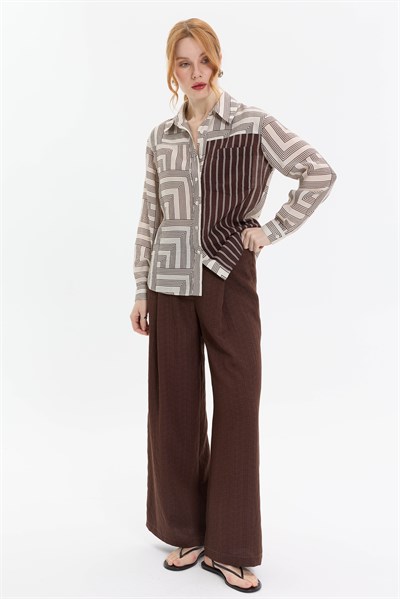 DESEN KOMBİNLİ GÖMLEK