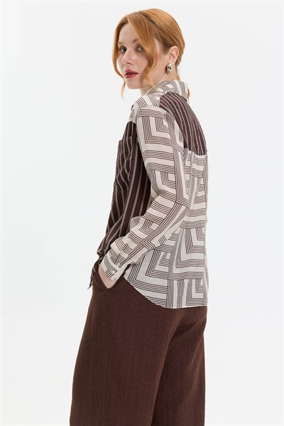 DESEN KOMBİNLİ GÖMLEK