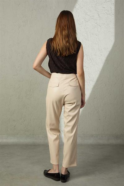 DERİ GÖRÜNÜMLÜ PANTOLON