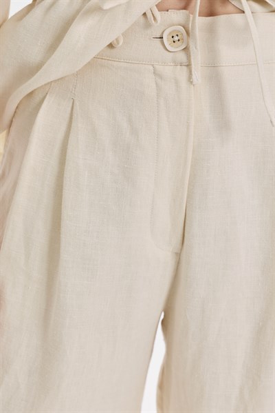 KETEN KARIŞIMLI GENİŞ PAÇA PANTOLON