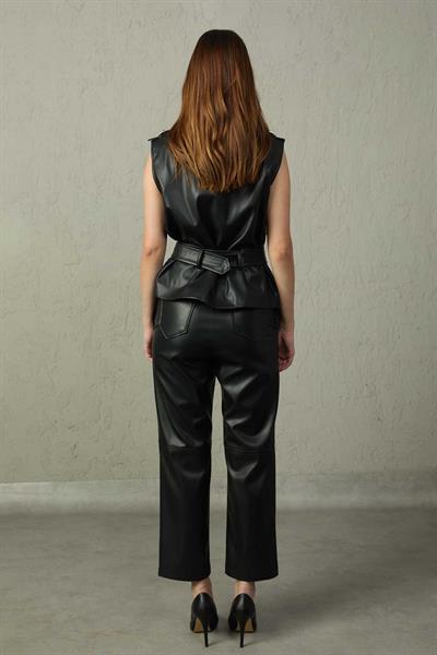 DERİ GÖRÜNÜMLÜ PANTOLON