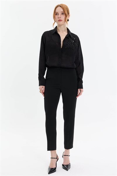 YÜKSEK BEL CEPLİ PANTOLON